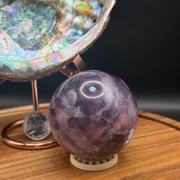 Lepidolite Purple Mica Sphere Flashy Natural Crystal 62.8mm 368.54g - Picture 4 of 6